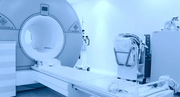 MRI scanner in a bright imaging suite